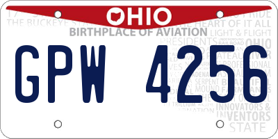 OH license plate GPW4256