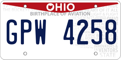 OH license plate GPW4258