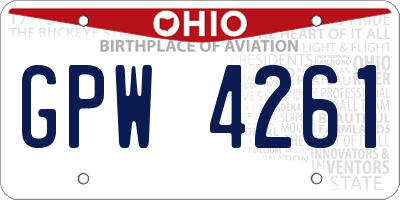 OH license plate GPW4261