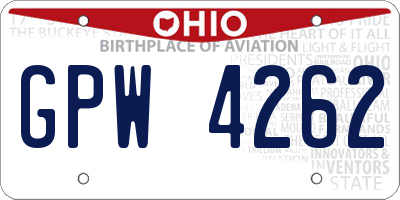 OH license plate GPW4262