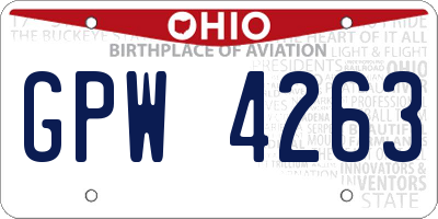 OH license plate GPW4263