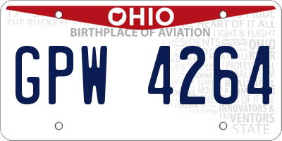 OH license plate GPW4264