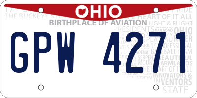 OH license plate GPW4271