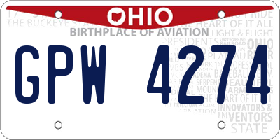 OH license plate GPW4274