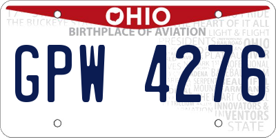 OH license plate GPW4276