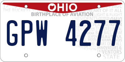 OH license plate GPW4277