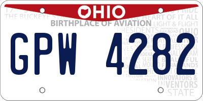 OH license plate GPW4282