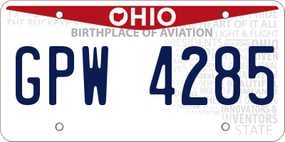 OH license plate GPW4285