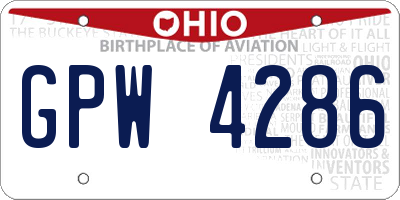 OH license plate GPW4286