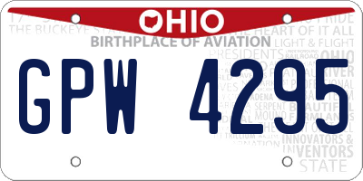 OH license plate GPW4295