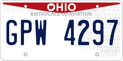 OH license plate GPW4297