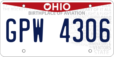 OH license plate GPW4306