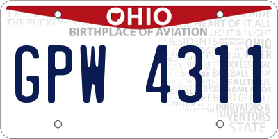 OH license plate GPW4311