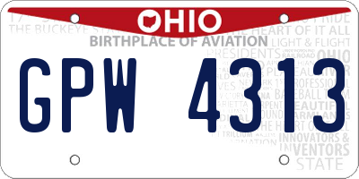 OH license plate GPW4313