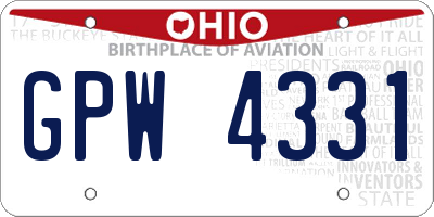 OH license plate GPW4331