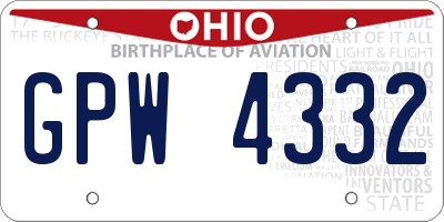OH license plate GPW4332