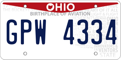 OH license plate GPW4334