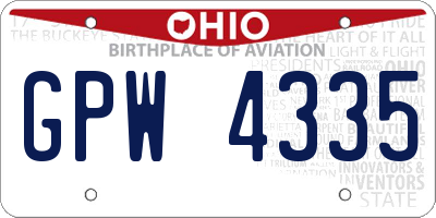 OH license plate GPW4335