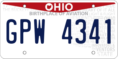 OH license plate GPW4341