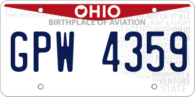 OH license plate GPW4359
