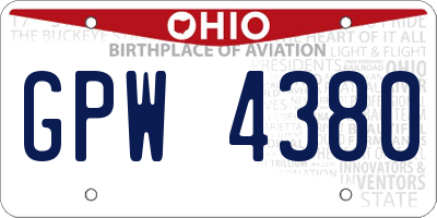 OH license plate GPW4380