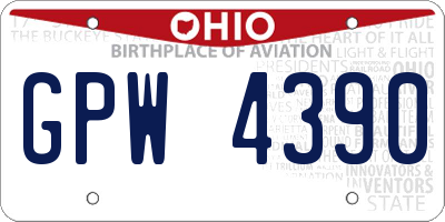 OH license plate GPW4390