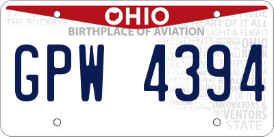 OH license plate GPW4394