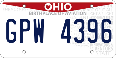 OH license plate GPW4396