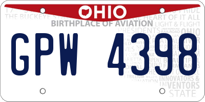 OH license plate GPW4398