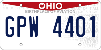 OH license plate GPW4401