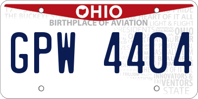 OH license plate GPW4404