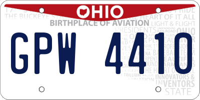 OH license plate GPW4410