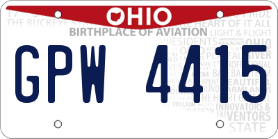 OH license plate GPW4415