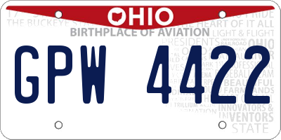 OH license plate GPW4422