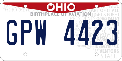 OH license plate GPW4423