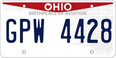 OH license plate GPW4428