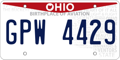 OH license plate GPW4429