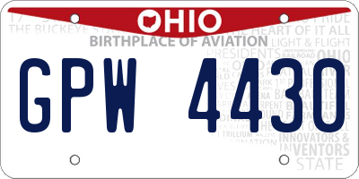 OH license plate GPW4430