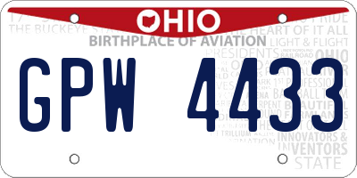 OH license plate GPW4433