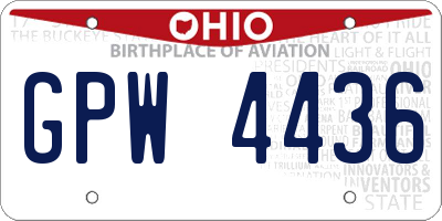 OH license plate GPW4436