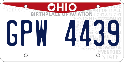 OH license plate GPW4439