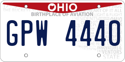 OH license plate GPW4440