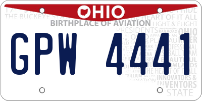 OH license plate GPW4441