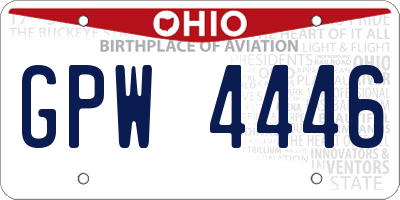 OH license plate GPW4446