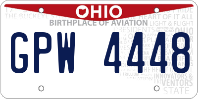 OH license plate GPW4448