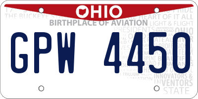 OH license plate GPW4450