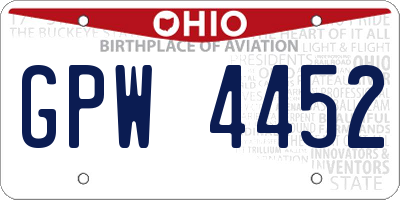 OH license plate GPW4452