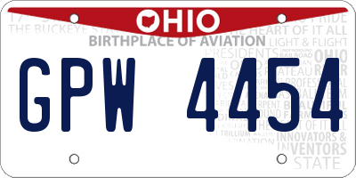 OH license plate GPW4454