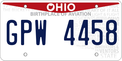 OH license plate GPW4458