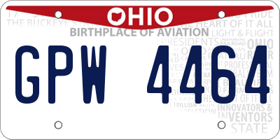 OH license plate GPW4464